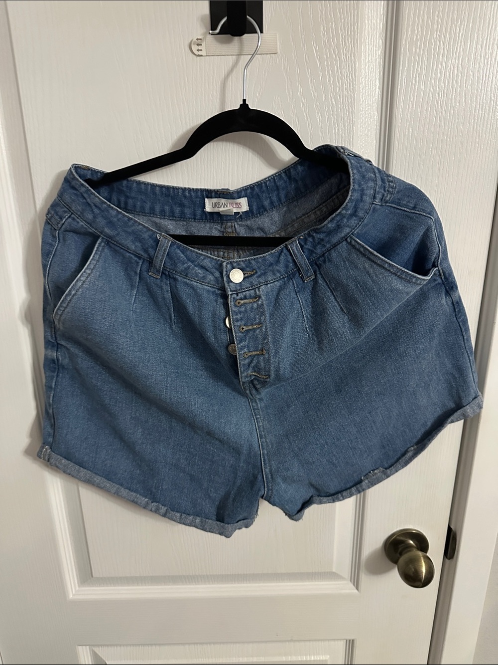 Urban Bliss High-Rise Blue Denim slight cuff Shorts